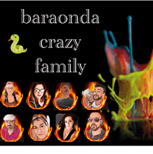 a poster that says baraonda crazy family with a snake on it