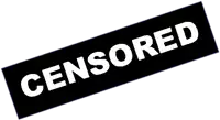 a black sign that says censored on it