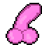 a pixel art of a pink penis on a white background