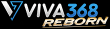 a logo for viva 368 reborn with blue and white letters on a black background