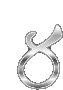 a silver letter s with a white background