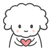 a cartoon of a sheep holding a pink heart