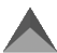 a gray triangle with a white arrow pointing upwards on a white background .