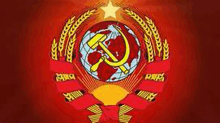 the coat of arms of the soviet union has a hammer and sickle in the middle of the globe .