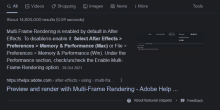 a screenshot of a website that says multi-frame rendering is enabled by default