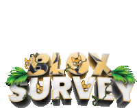 a logo that says blox survey with palm trees