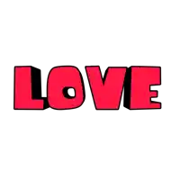 a white background with the word love in red letters