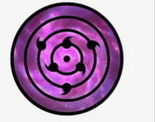 a purple circle with a black border and a purple background .