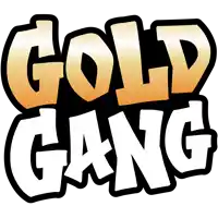 a logo for the gold gang is shown on a white background