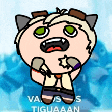 a cartoon drawing of a person with a star on their chest and the word tiguaaan below it