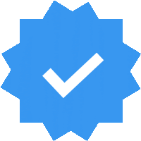 a blue star with a white check mark inside