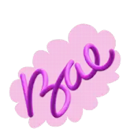 the word boo is written in purple letters on a pink cloud