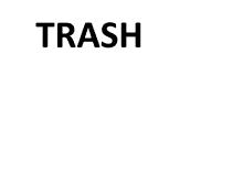 a white background with the word trash in black letters