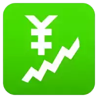 a green icon with a white currency symbol and a graph