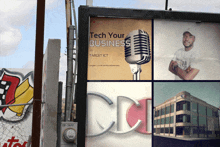 a billboard that says " tech your business " on it