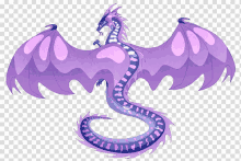 a purple dragon with a long tail and wings