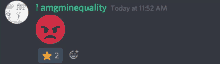 a screenshot of a discord conversation between amgminequality and another person