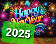 a poster that says happy new year 2025 on it