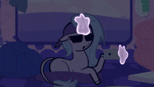 a cartoon pony wearing sunglasses and a hat