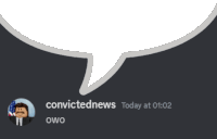 a speech bubble that says convictednews today at 0:02