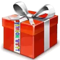 a red gift box with a white ribbon and the name j.a.s.g. nogallas