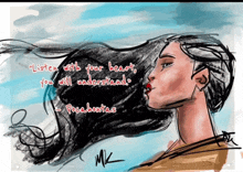 a drawing of pocahontas with a quote from the movie