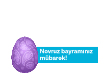 a purple easter egg with the words novruz bayraminiz mubarak written below it