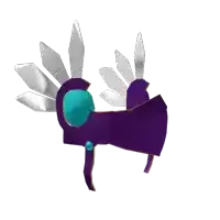 a 3d model of a purple and silver winged item