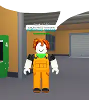 a roblox character is standing in front of a green vending machine