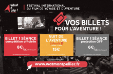 an advertisement for festival international du film de voyage et d' aventure in french