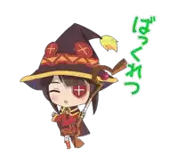 a cartoon of a girl in a witch costume holding a broom