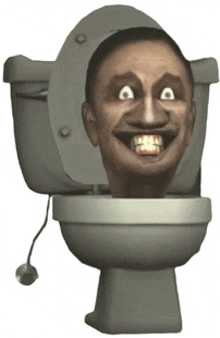 a cartoon man is sitting in a toilet with his head sticking out