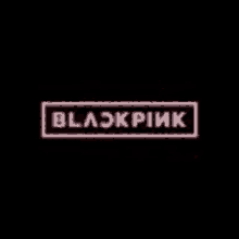 a black pink logo on a black background