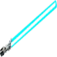 a light saber with a blue light coming out of it .