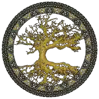 a drawing of a tree in a celtic pattern