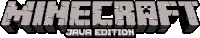 the logo for minecraft java edition is shown in black and white .