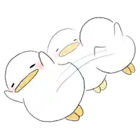 a drawing of two ducklings laying on top of each other on a white background .