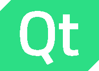 a green background with the letter qt in white letters