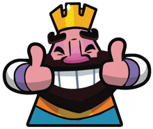 a cartoon king is giving a thumbs up sign