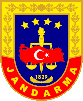 a coat of arms for the jandarma with a map of turkey