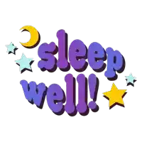 a sign that says sleep well with stars and a moon