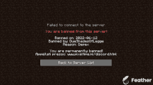 a screenshot of a failed to connect to the server