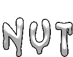 a cartoon drawing of the word nut on a white background .