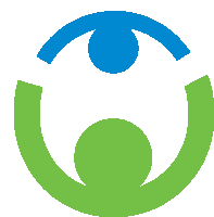 a blue and green circle with a green circle in the middle