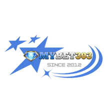 a logo for mybet303 since 2012 with a blue star