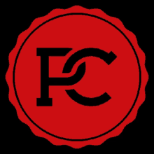 a red circle with the letter fc in the center