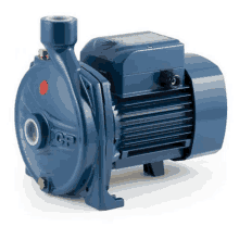 a blue cp water pump is shown on a white surface