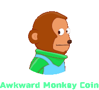 an awkward monkey coin logo with a monkey