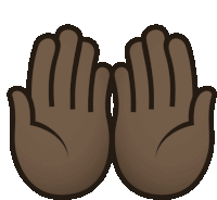 a pair of black hands reaching out towards each other on a white background