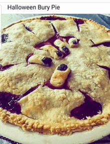 a picture of a halloween bury pie on a plate